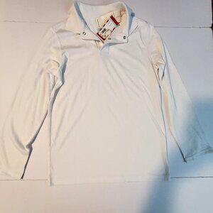 Cat & Jack Boys White Long Sleeve No-Roll Collar Shirt XL (14)